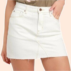 PISTOLA Denim Mini Skirt Sz 26 White Raw Hem